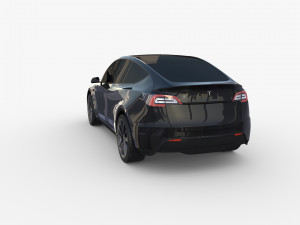 tesla model y awd black with chassis Modèle 3D