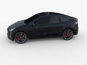 tesla model y awd black with chassis Modèle 3D
