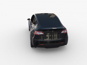 tesla model y awd black with chassis Modèle 3D