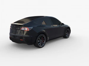 tesla model y rwd black with chassis 3D Model