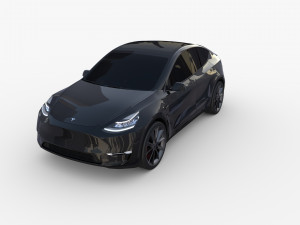 tesla model y rwd black with chassis 3D Model