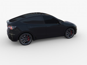 tesla model y rwd black with chassis 3D Model