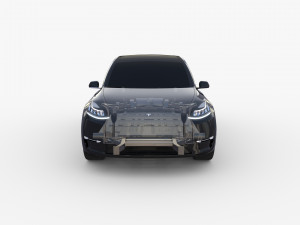 tesla model y rwd black with chassis 3D Model