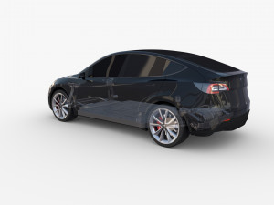 tesla model y rwd black with chassis 3D Model