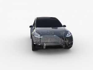 tesla model y rwd black with chassis 3D Model