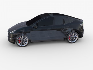 tesla model y rwd black with chassis 3D Model