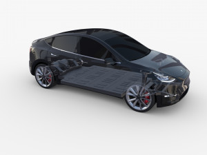 tesla model y rwd black with chassis 3D Model