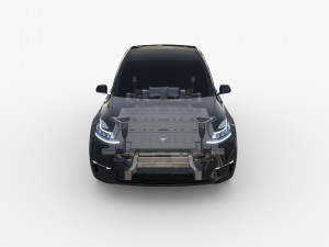 tesla model y rwd black with chassis 3D Model