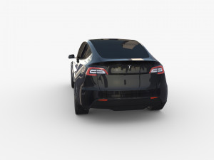 tesla model y rwd black with chassis 3D Model