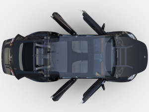 tesla model y rwd black with interior and chassis Modelo 3D