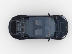 tesla model y rwd black with interior and chassis Modelo 3D