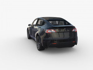 tesla model y rwd black with interior and chassis Modelo 3D