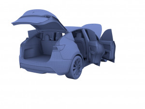 tesla model y rwd black with interior and chassis Modelo 3D