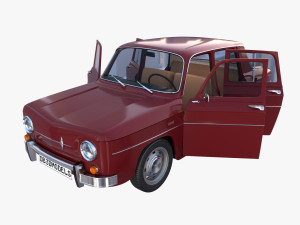 renault 8 with interior dark red 3D Model