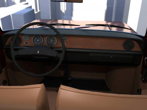 renault 8 с салоном темно-красного цвета 3D Модель