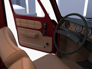 renault 8 с салоном темно-красного цвета 3D Модель