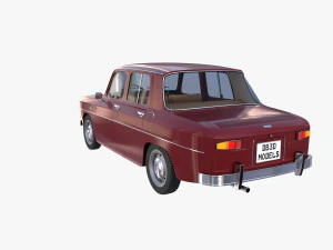 renault 8 с салоном темно-красного цвета 3D Модель