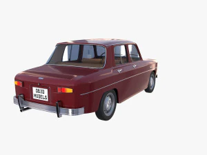 renault 8 с салоном темно-красного цвета 3D Модель