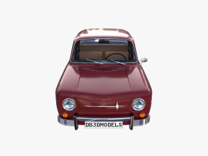 renault 8 with interior dark red 3Dモデル