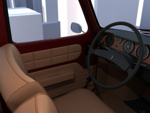 renault 8 with interior dark red 3Dモデル