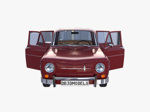 renault 8 with interior dark red 3Dモデル