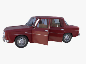 renault 8 с салоном темно-красного цвета 3D Модель