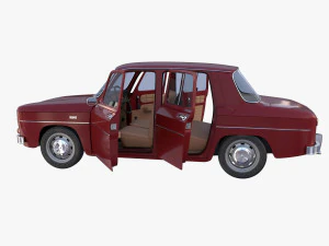 renault 8 с салоном темно-красного цвета 3D Модель