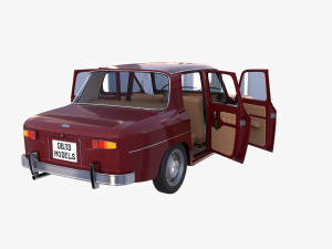 renault 8 with interior dark red 3Dモデル