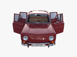 renault 8 with interior dark red 3Dモデル