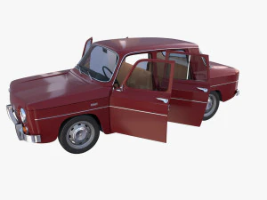 renault 8 с салоном темно-красного цвета 3D Модель