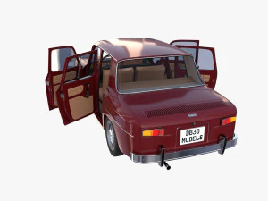 renault 8 с салоном темно-красного цвета 3D Модель