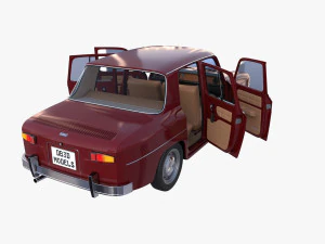 renault 8 с салоном темно-красного цвета 3D Модель