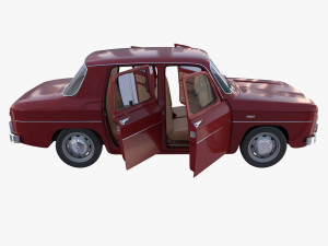 renault 8 with interior dark red 3Dモデル