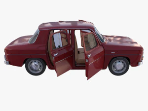 renault 8 с салоном темно-красного цвета 3D Модель