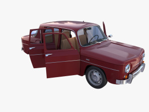 renault 8 with interior dark red 3Dモデル