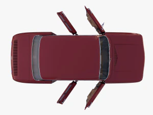 renault 8 с салоном темно-красного цвета 3D Модель