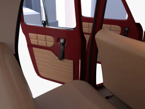 renault 8 с салоном темно-красного цвета 3D Модель