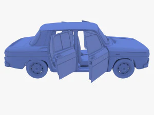 renault 8 с салоном темно-красного цвета 3D Модель