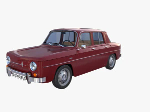 renault 8 с салоном темно-красного цвета 3D Модель