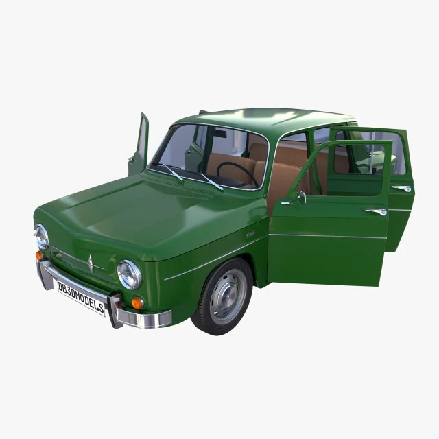 renault 8 с зеленым салоном 3D Модель .c4d .max .obj .3ds .fbx .stl .blend