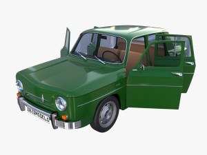 renault 8 with interior green 3D Model