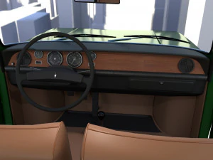 renault 8 с зеленым салоном 3D Модель