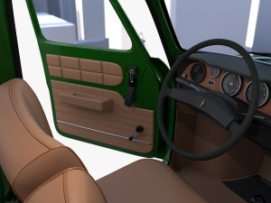 renault 8 with interior green 3Dモデル