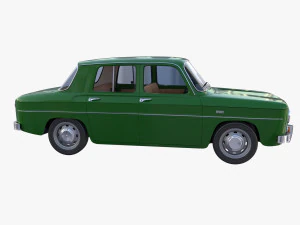 renault 8 с зеленым салоном 3D Модель