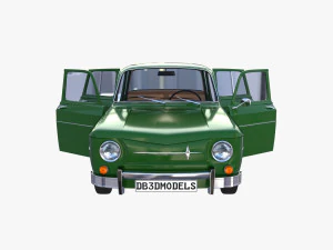 renault 8 с зеленым салоном 3D Модель