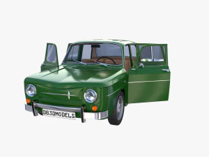 renault 8 с зеленым салоном 3D Модель