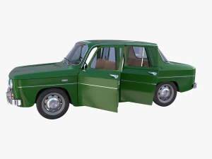 renault 8 с зеленым салоном 3D Модель