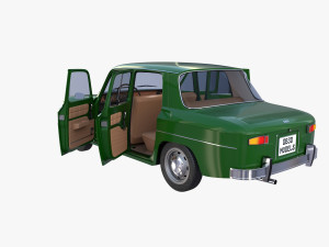 renault 8 with interior green 3Dモデル