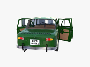 renault 8 with interior green 3Dモデル