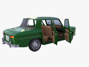 renault 8 with interior green 3Dモデル